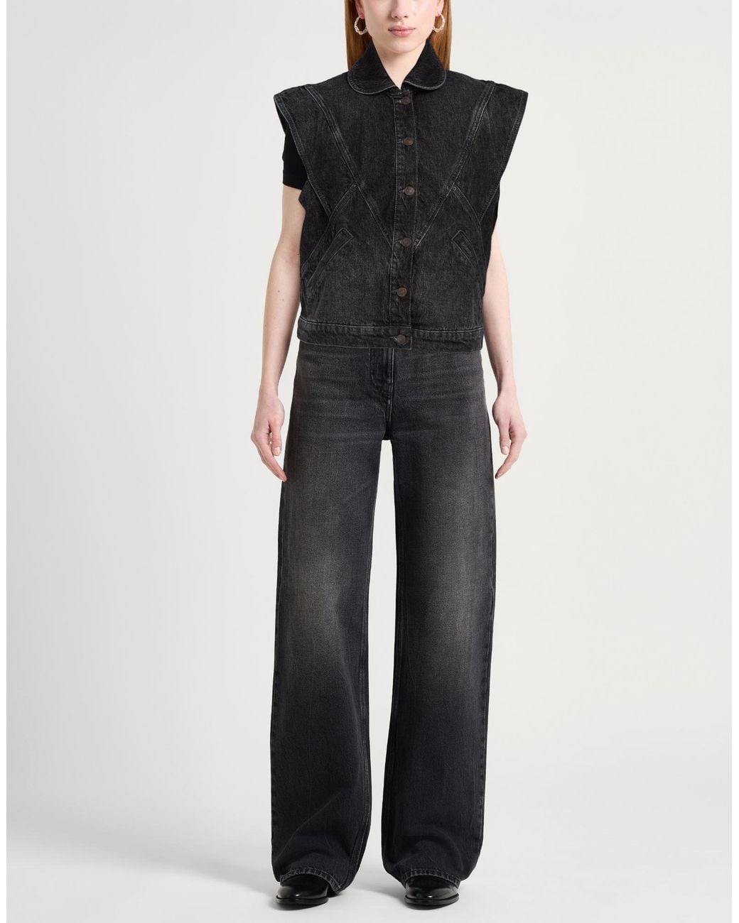 Ba&sh Black Denim Outerwear Cotton