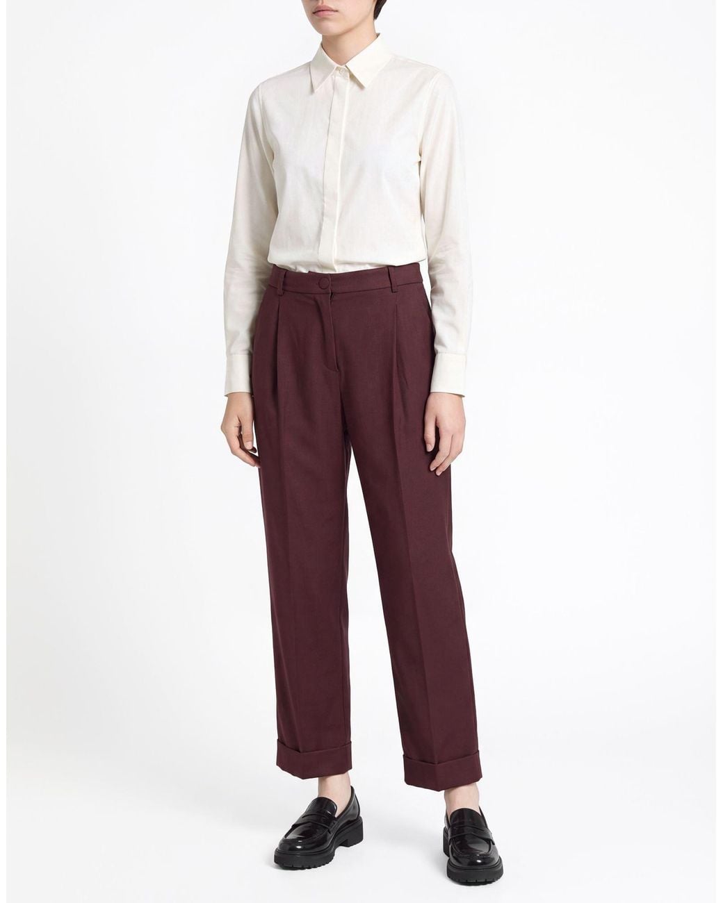 Kocca Purple Plum Pants Polyester, Viscose, Elastane