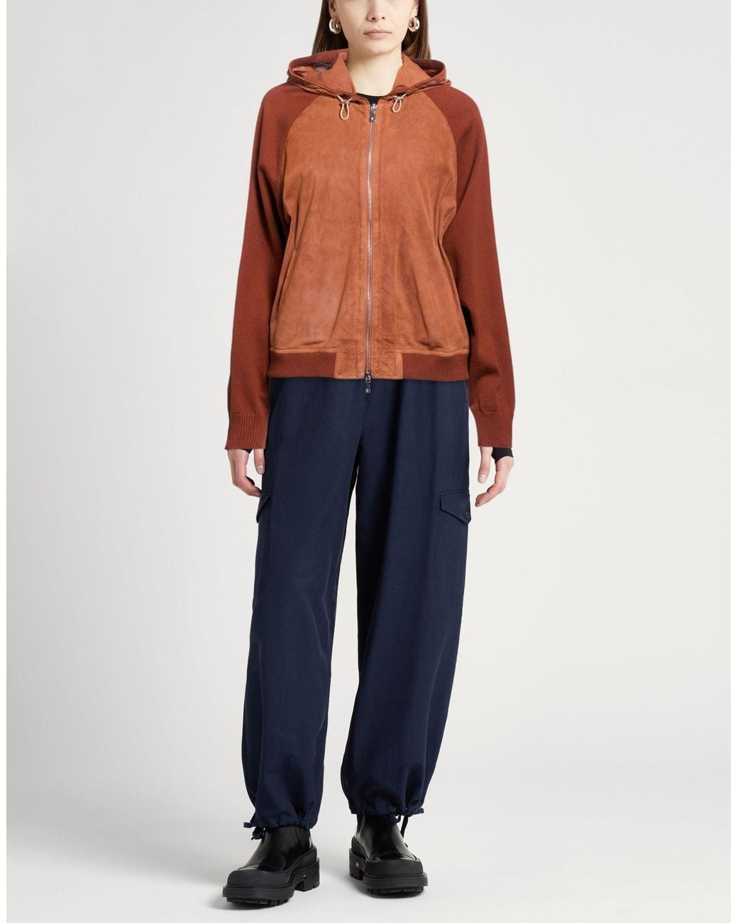 Eleventy Orange Jacket Sheepskin