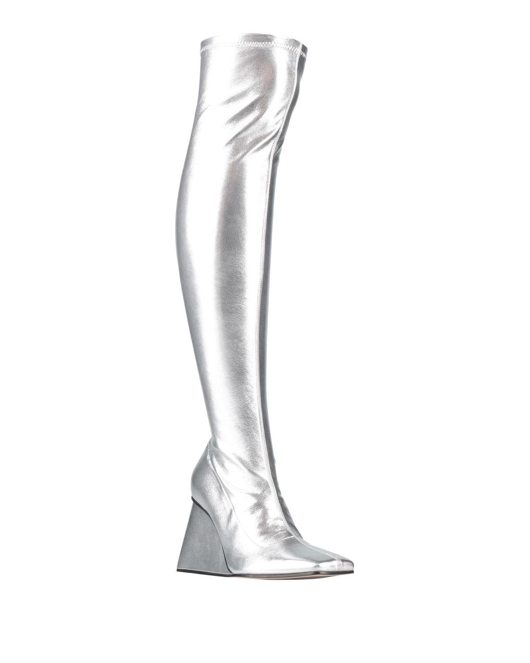 Souliers Martinez White Boot Leather
