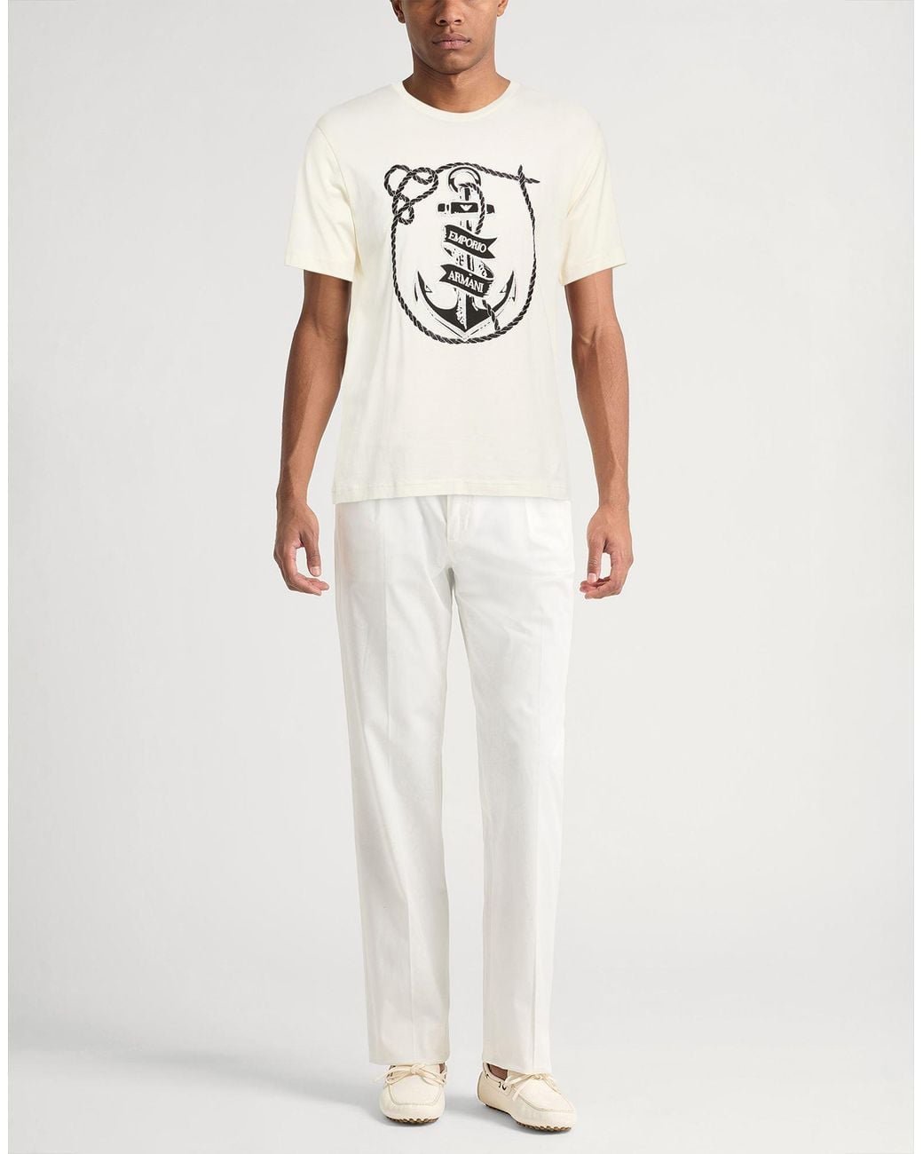 Emporio Armani Natural Cream T-Shirt Cotton for men