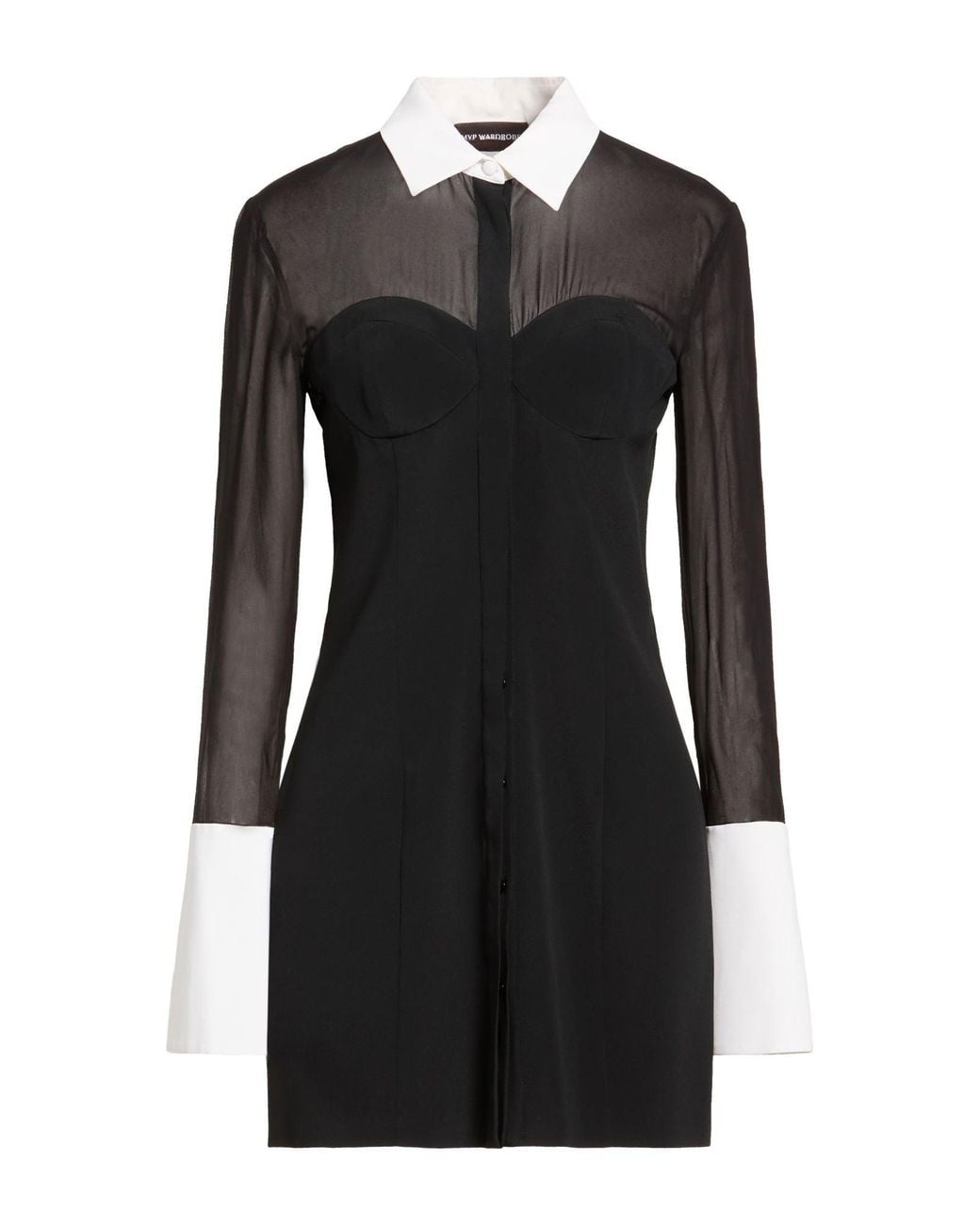 MVP WARDROBE Black Mini Dress Acetate, Silk