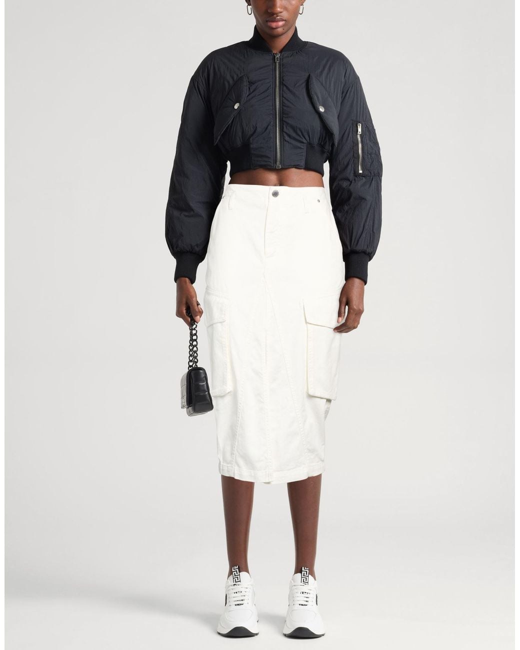 Pinko White Denim Skirt Cotton
