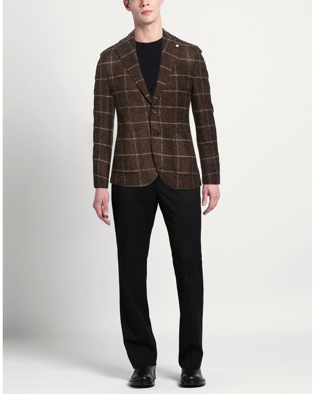 L.b.m. 1911 Brown Blazer Acrylic, Virgin Wool, Polyester for men