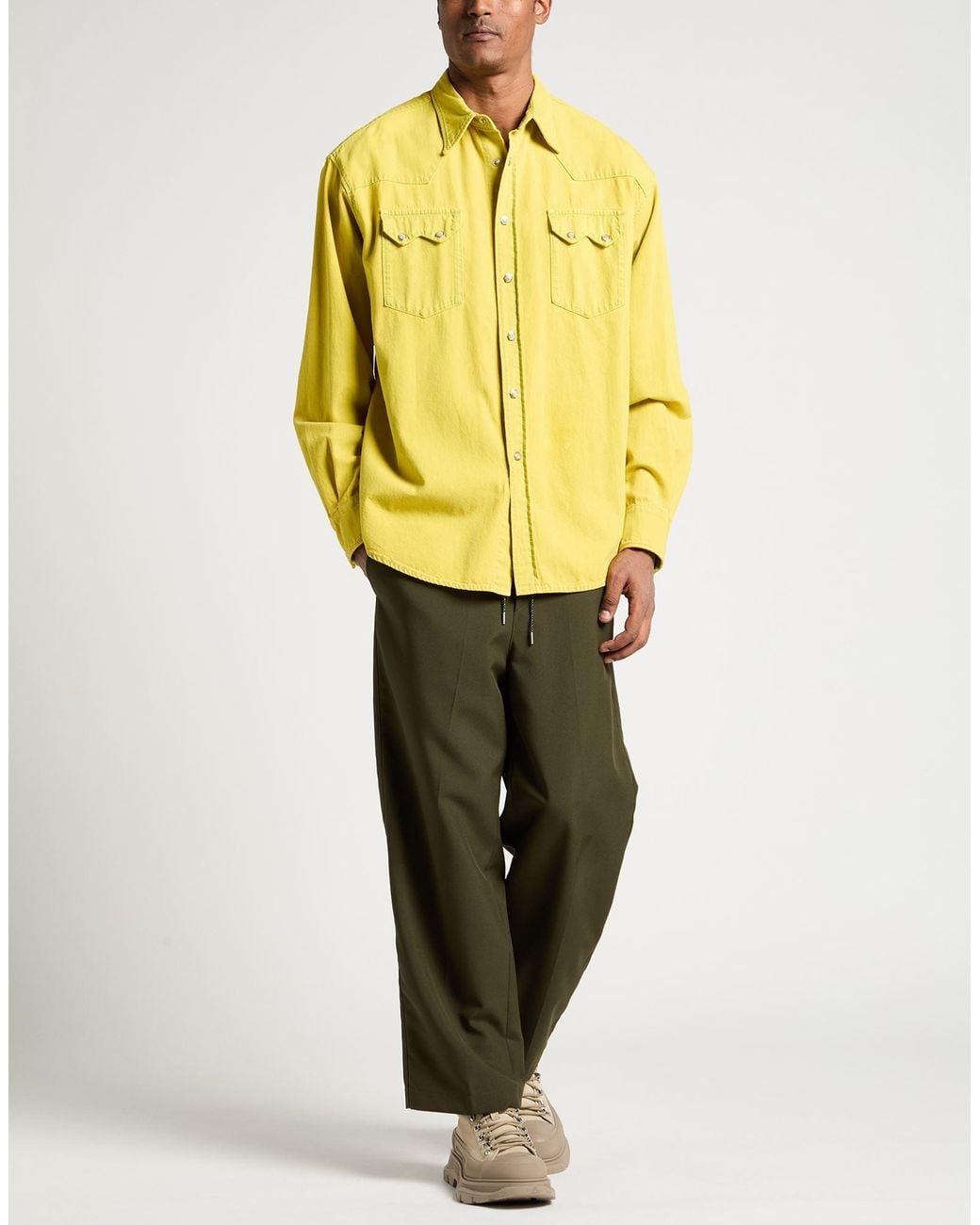 Moschino Yellow Denim Shirt for men