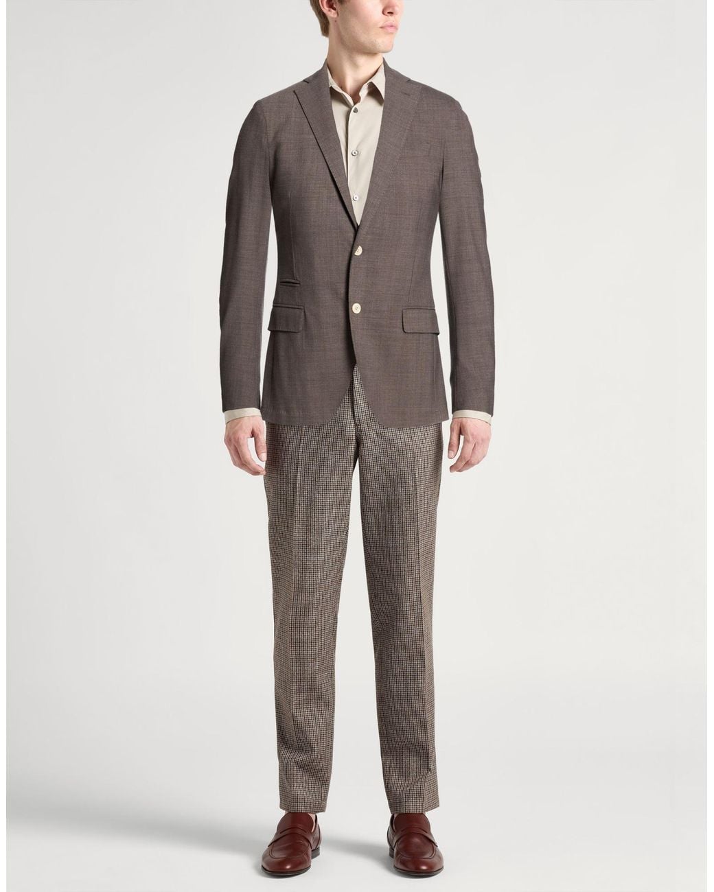Eleventy Brown Blazer Polyamide, Wool, Elastane for men