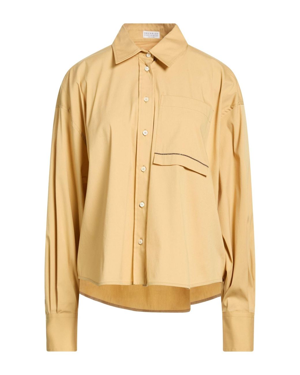 Brunello Cucinelli Metallic Marigold Shirt Cotton, Polyamide, Elastane
