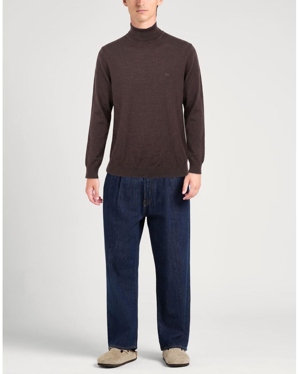 Lacoste Brown Dark Turtleneck Wool for men