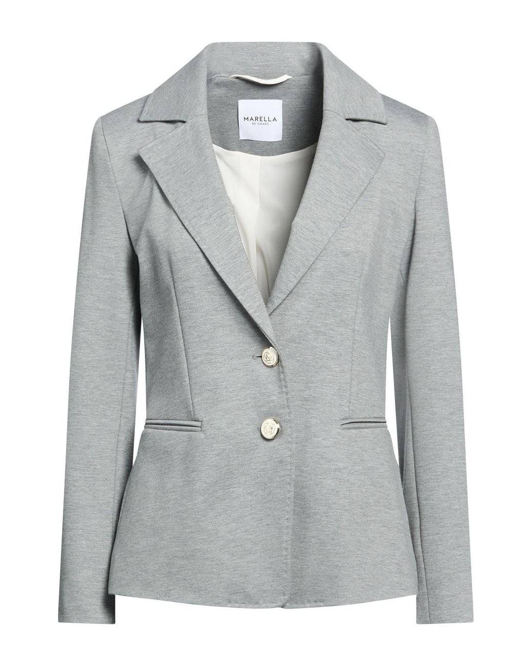 Marella Gray Blazer Viscose, Polyamide, Elastane