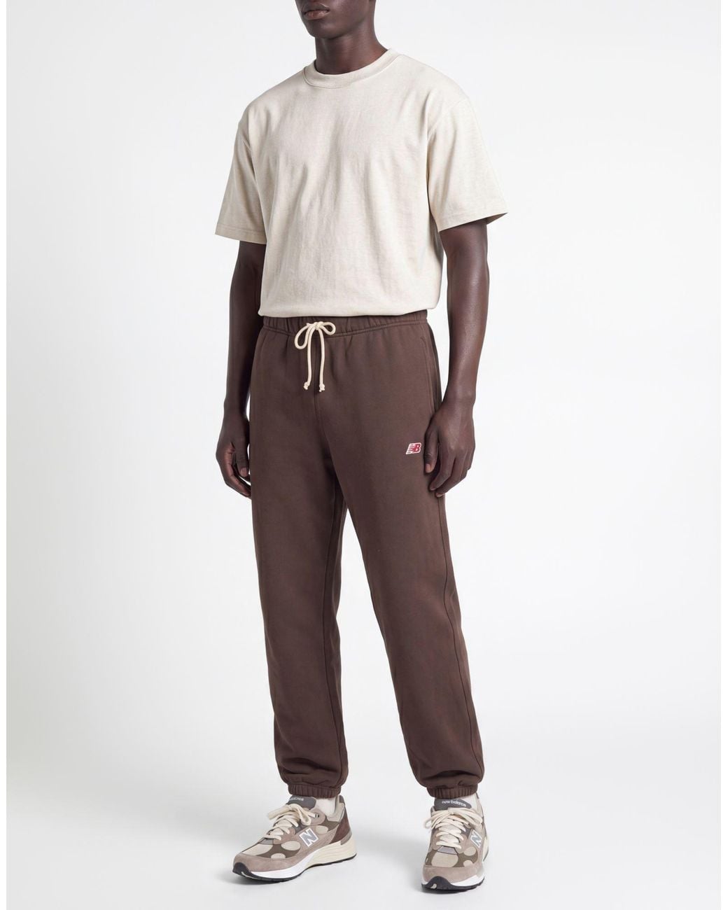 New Balance Brown Dark Pants Cotton for men
