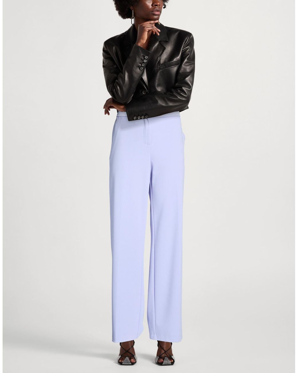 Imperial Blue Lilac Pants Polyester, Elastane