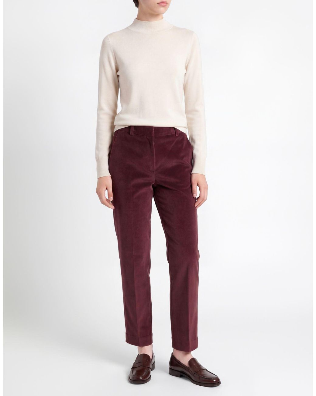 Circolo 1901 Red Burgundy Pants Cotton, Polyester
