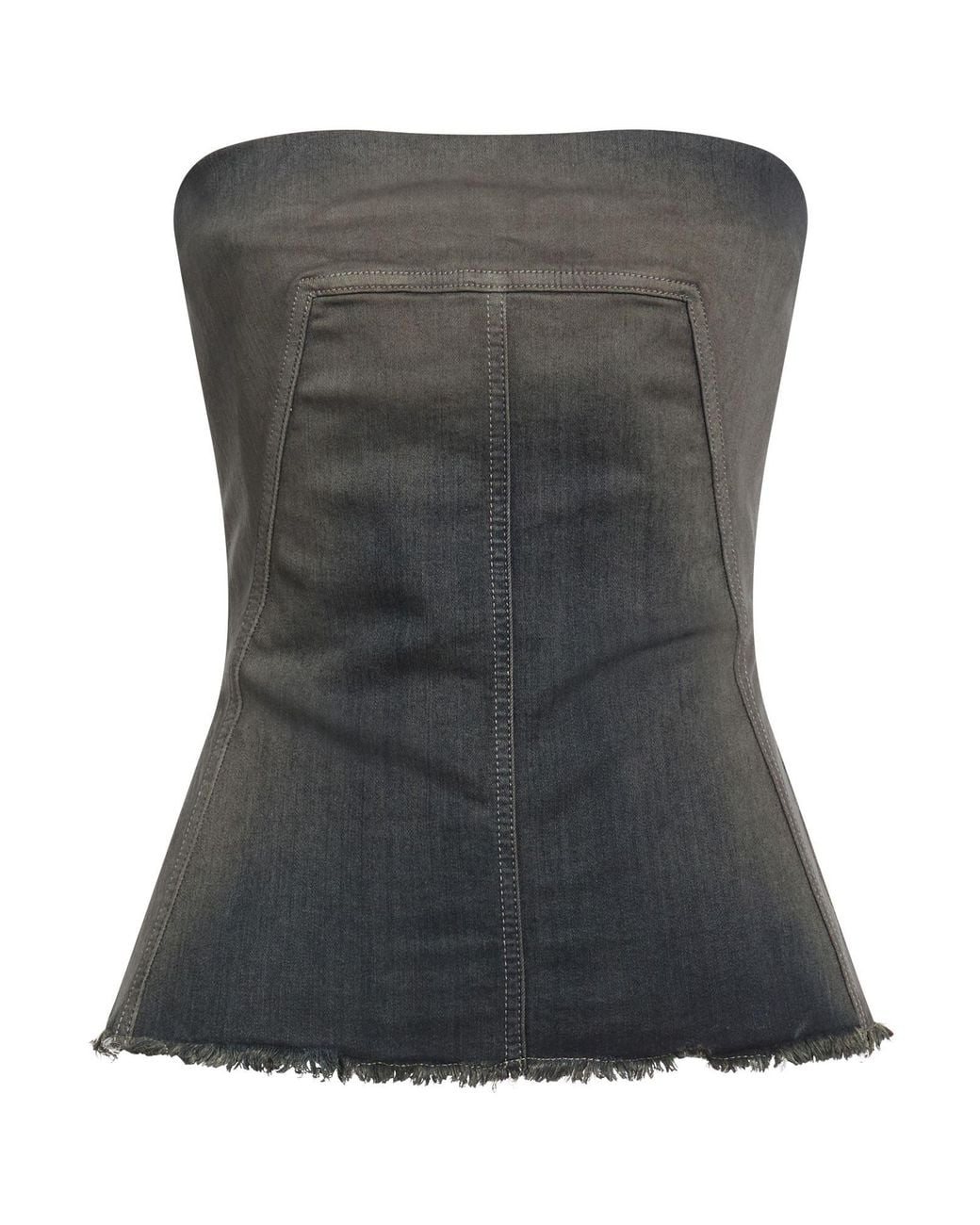Rick Owens Gray Top Cotton, Elastane, Rubber