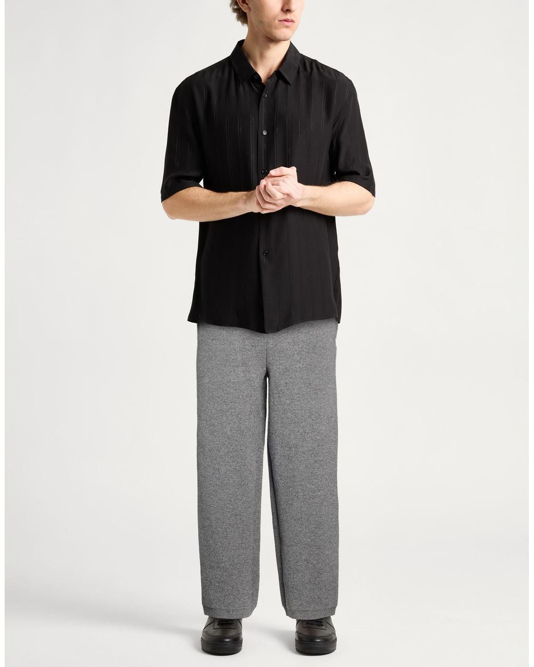 Lacoste Gray Pants Wool, Polyester, Polyamide for men
