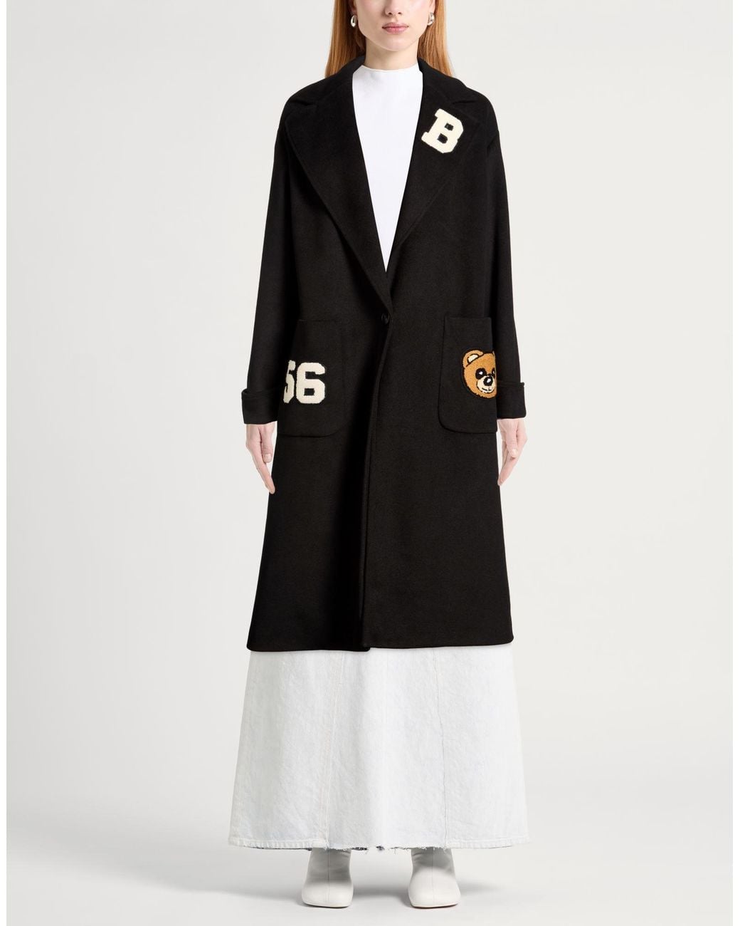 Berna Black Coat Polyester, Viscose