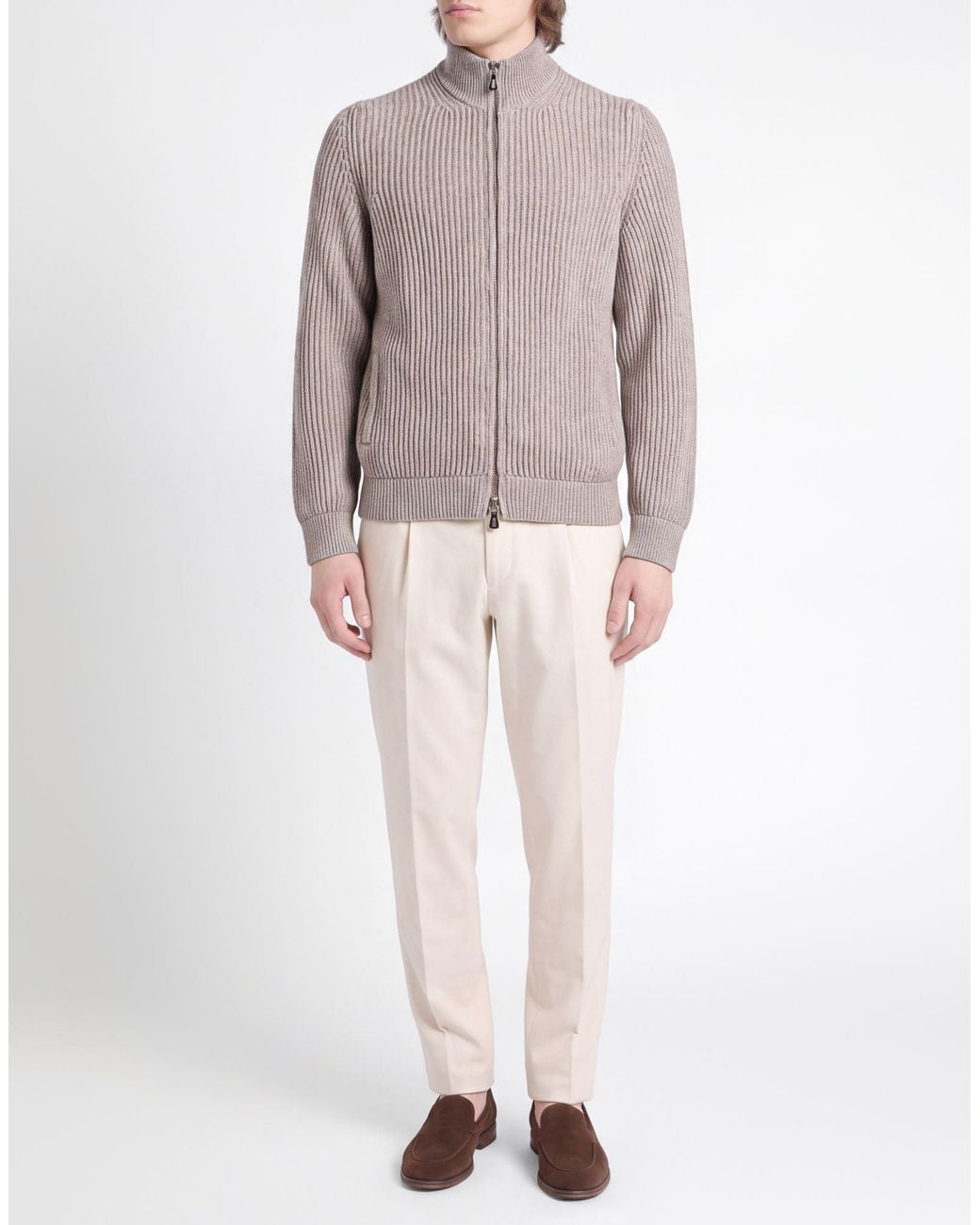 Fedeli Gray Cardigan Cashmere for men