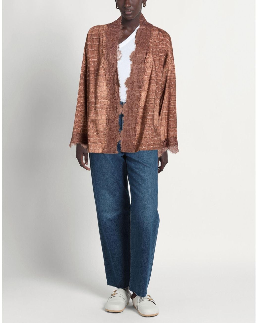 Please Brown Jacket Cotton, Elastane
