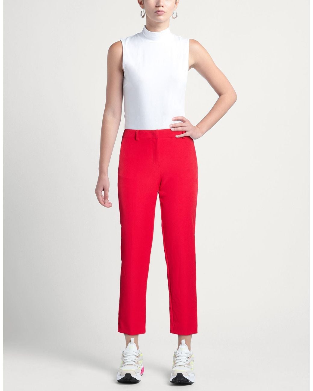 Rebel Queen Red Pants Polyester, Elastane