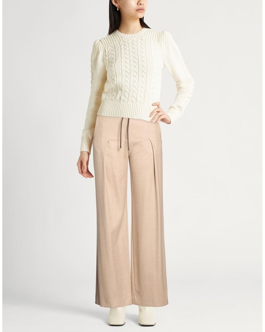 Herno Natural Pants Wool, Metallic Fiber, Elastane