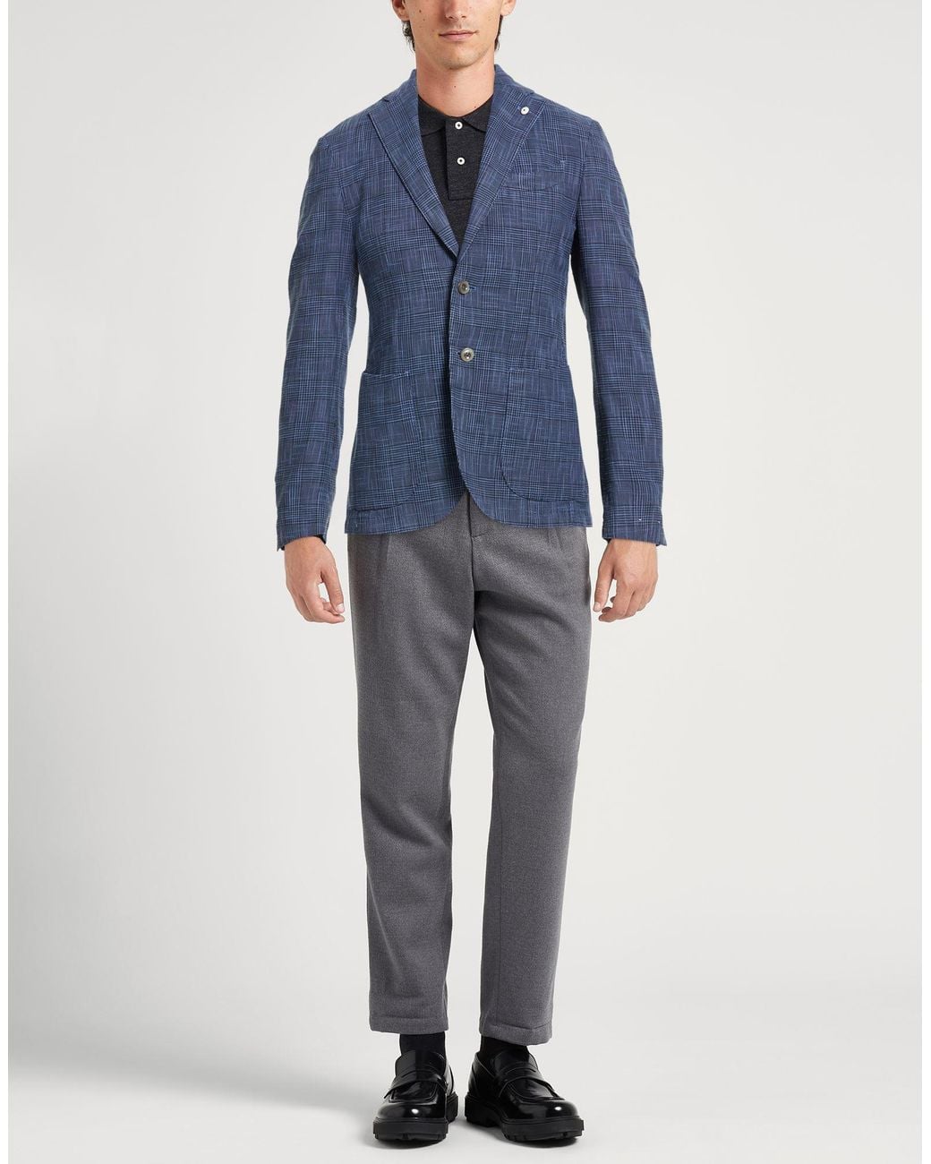 L.b.m. 1911 Blue Blazer Cotton, Silk for men