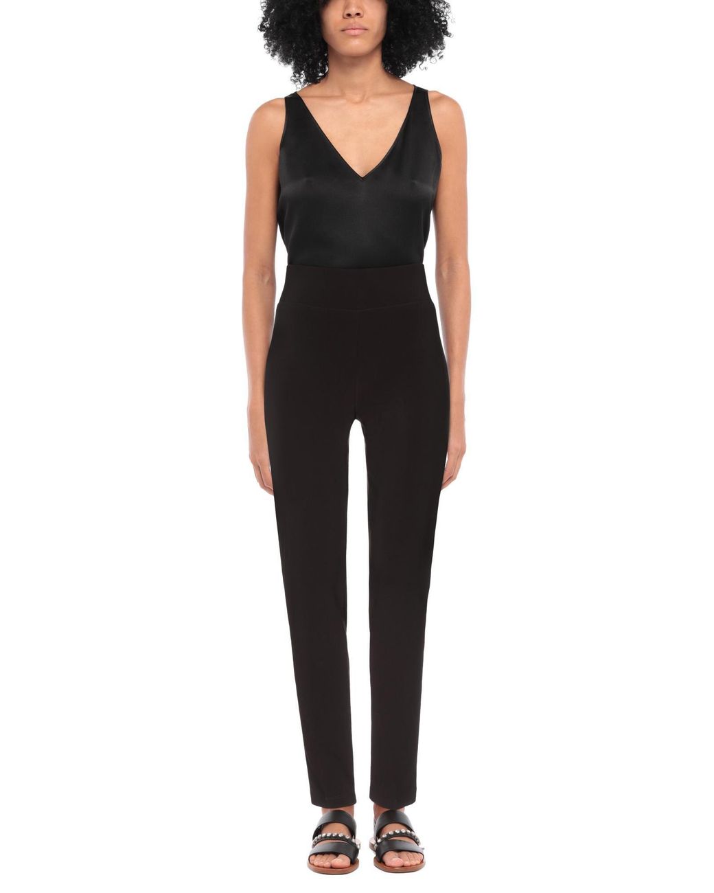 FRANK LYMAN Black Pants Polyester, Elastane