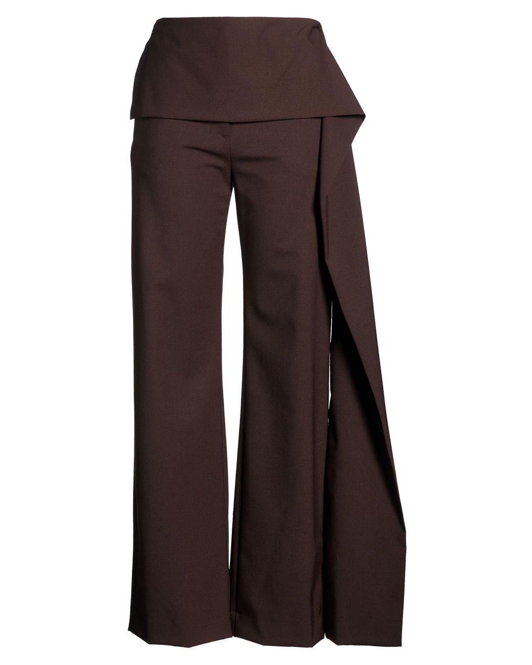 THE LATEST Brown Pants Polyester, Virgin Wool, Elastane