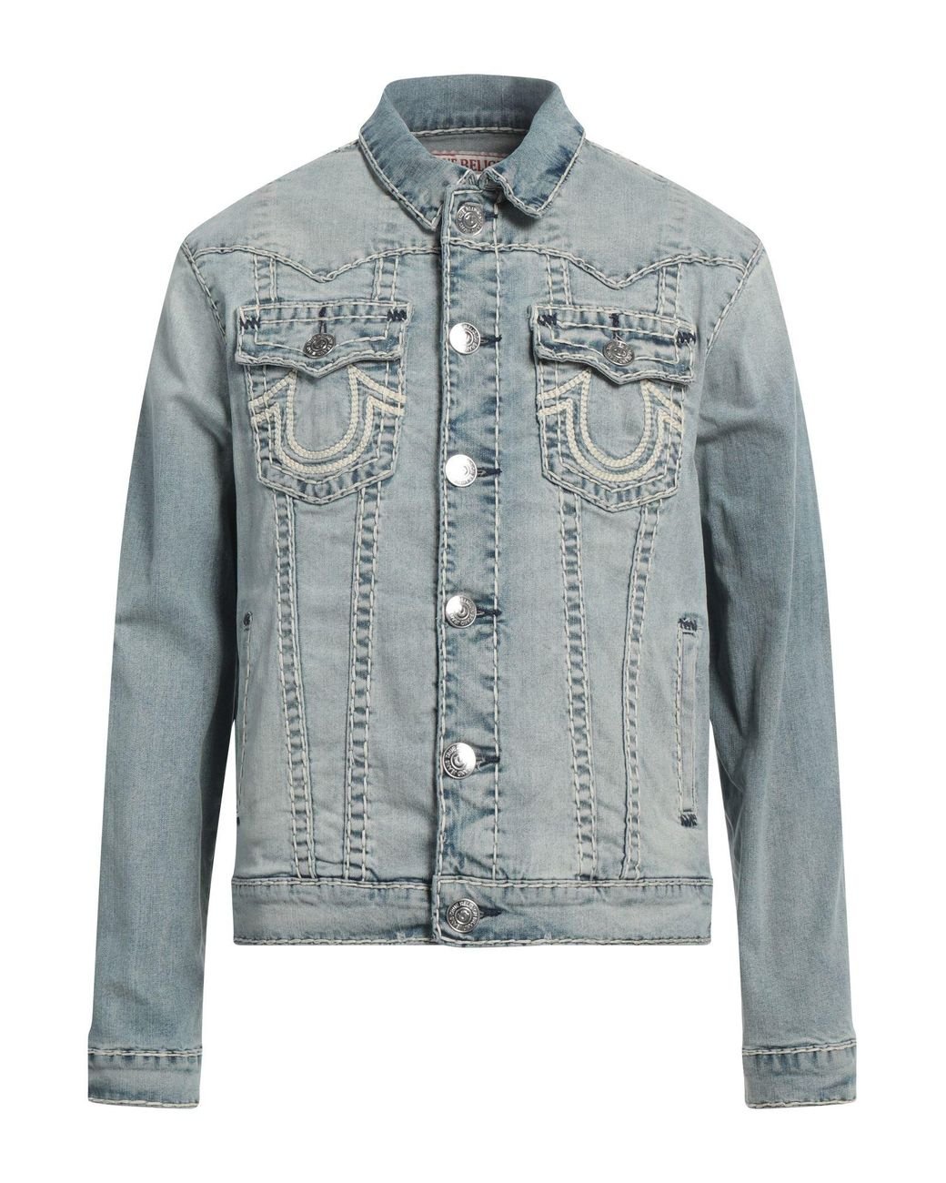 TRUE RELIGION Jeansjacke/-mantel in Blau für Herren | Lyst DE, image size:1040x1300