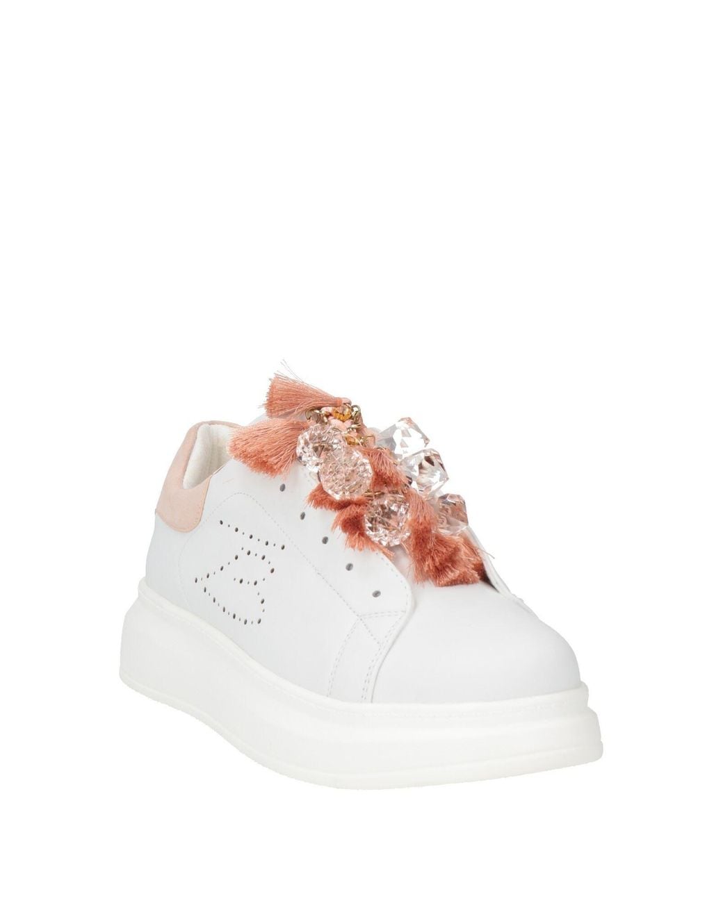 Tosca Blu White Sneakers Leather, Textile Fibers