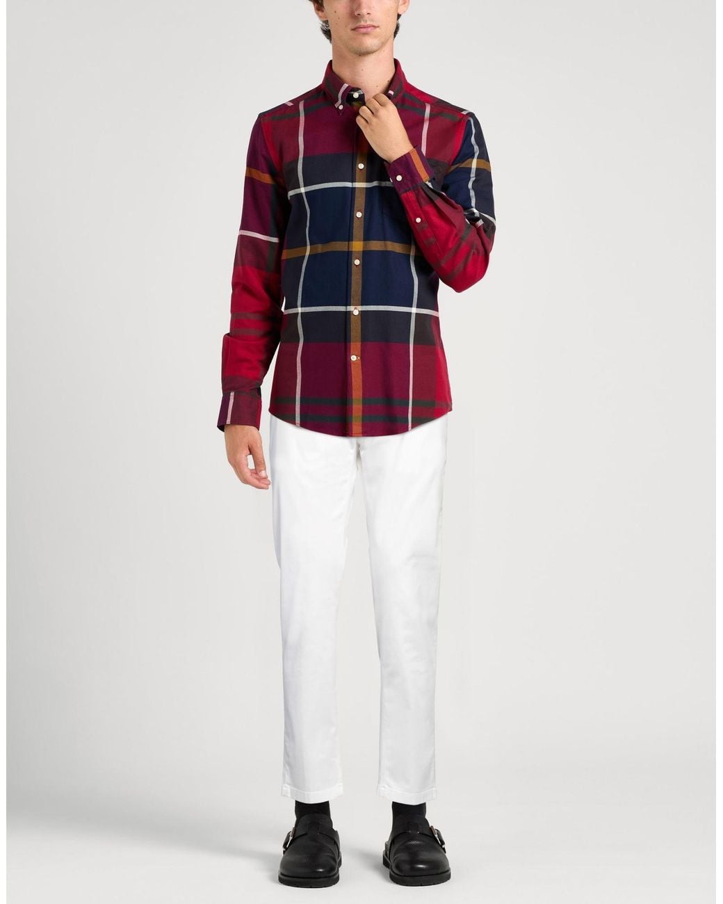 Department 5 White Pants Cotton, Lycra, Elastane for men