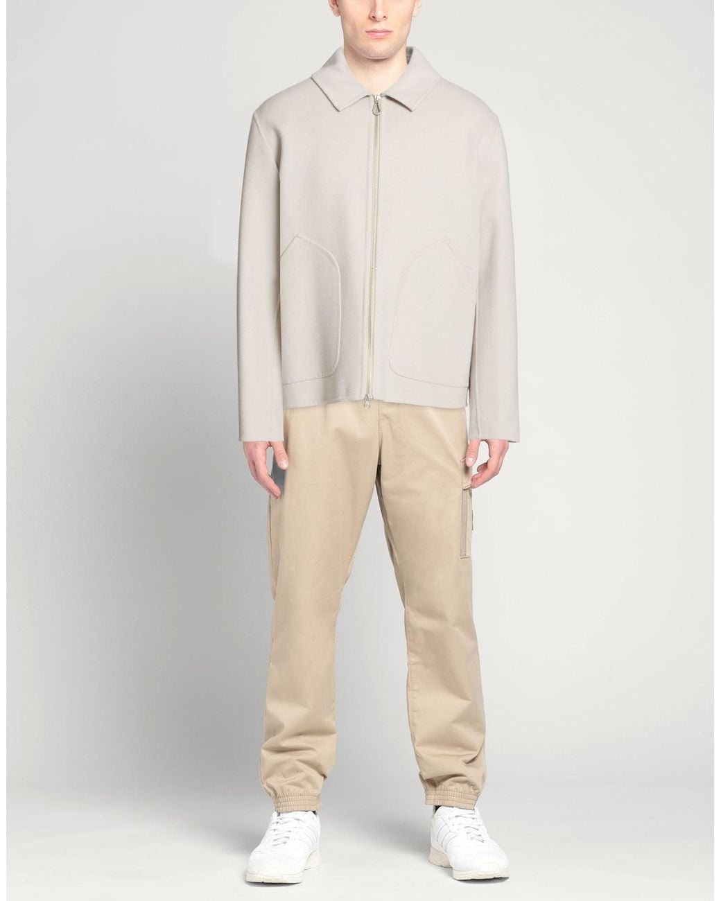 Paltò White Fabbrica Coat Wool, Nylon for men