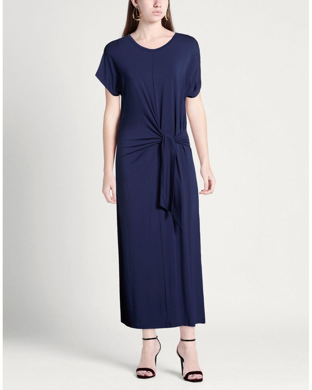 Le Tricot Perugia Blue Midi Dress Viscose, Elastane