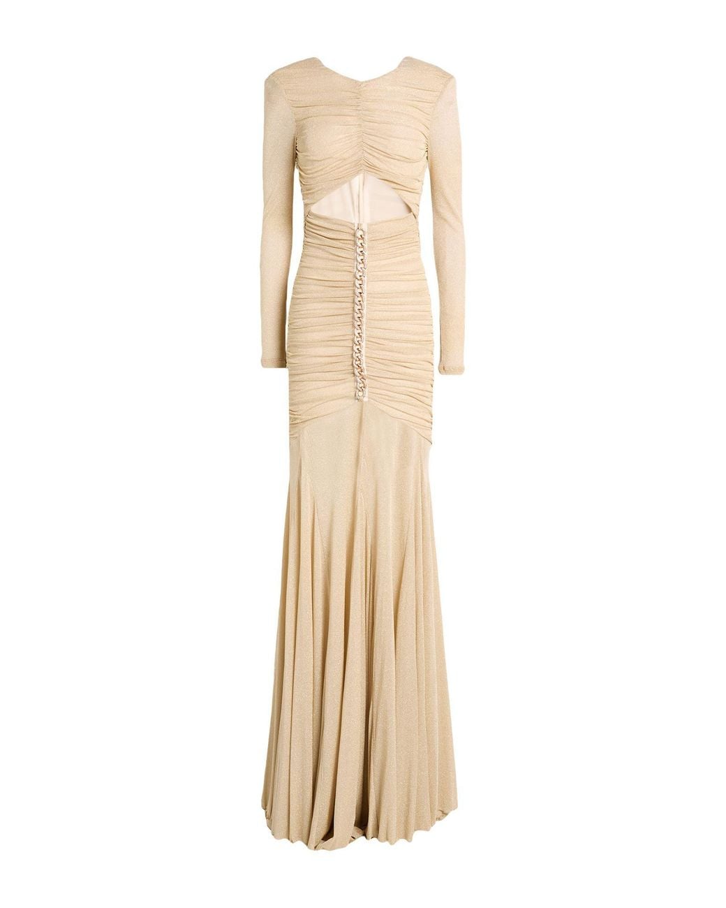Elisabetta Franchi Natural Maxi Dress Viscose, Polyamide, Polyester