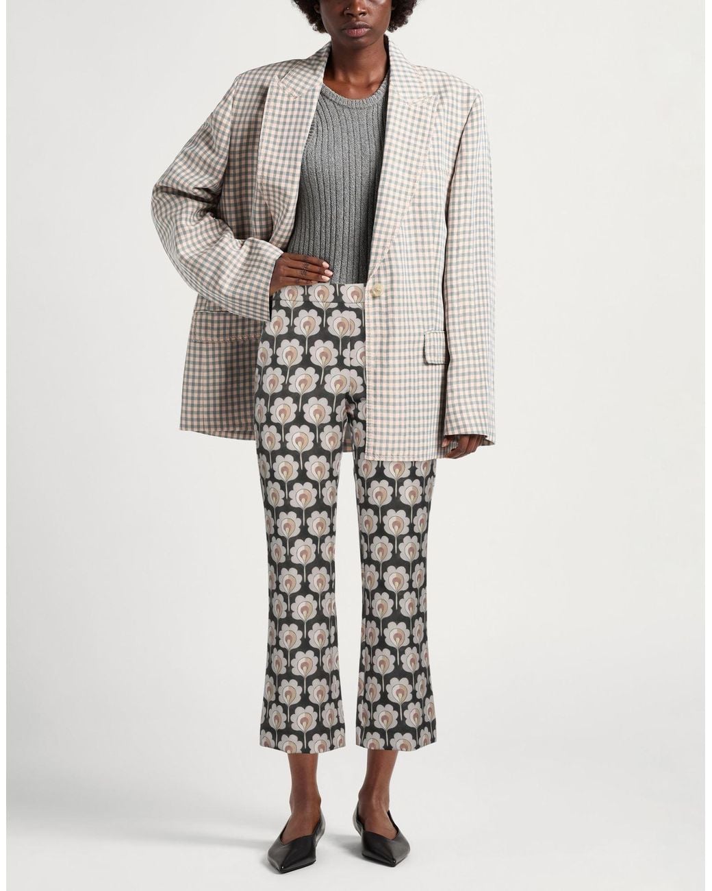 Maliparmi Gray Pants Polyester, Elastane