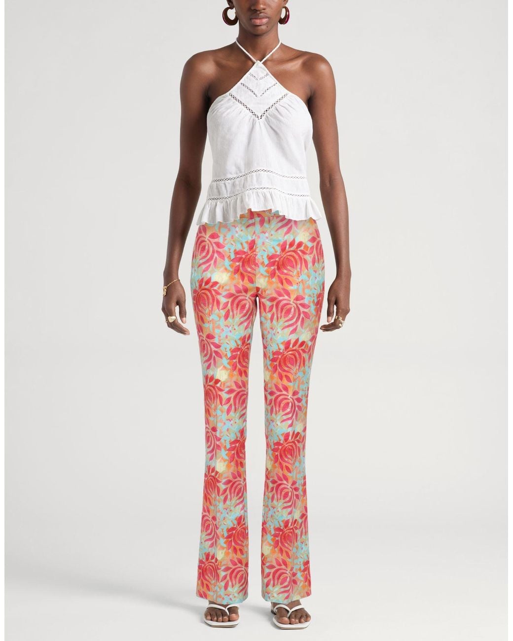 La Petite Robe Di Chiara Boni Red Fuchsia Pants Polyamide, Elastane