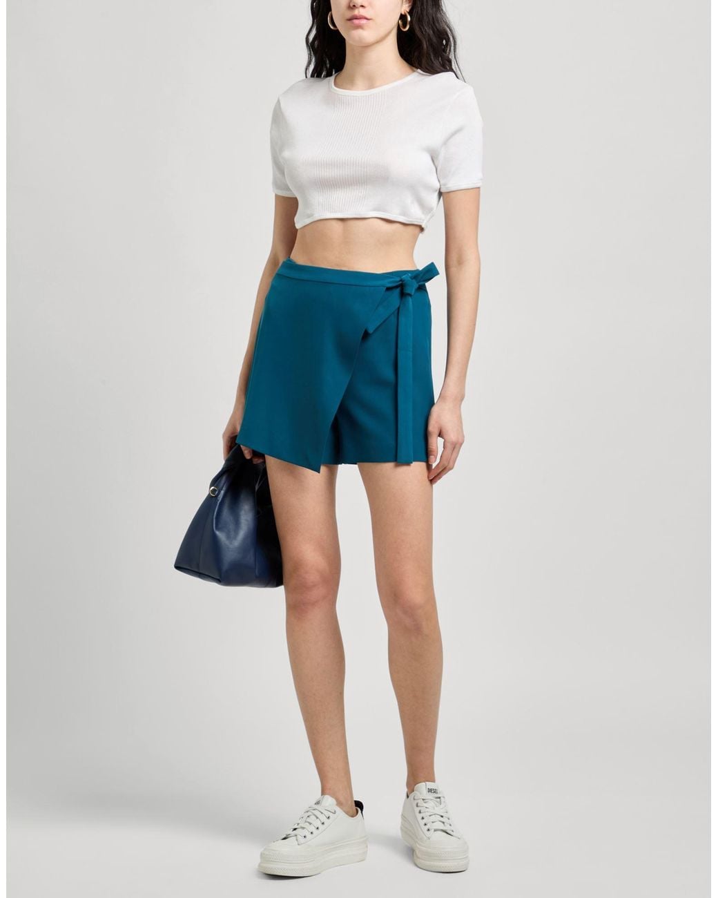 Jijil Blue Shorts & Bermuda Shorts Polyester, Elastane