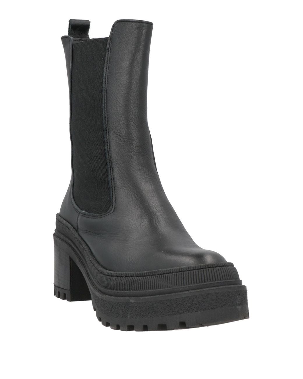 Miss Unique Black Ankle Boots Leather