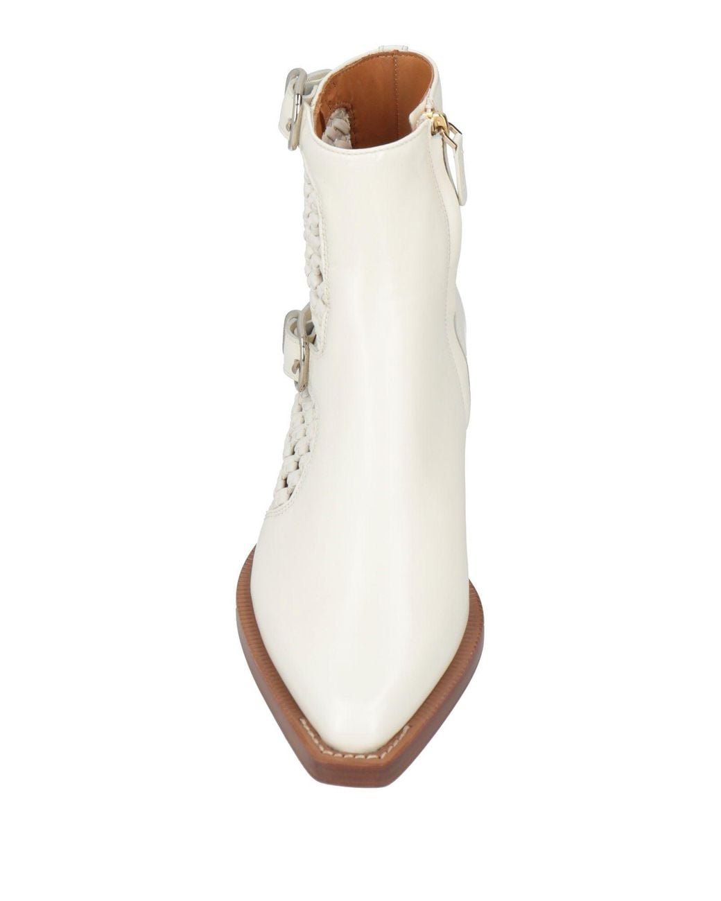 Chloé White Ankle Boots Leather