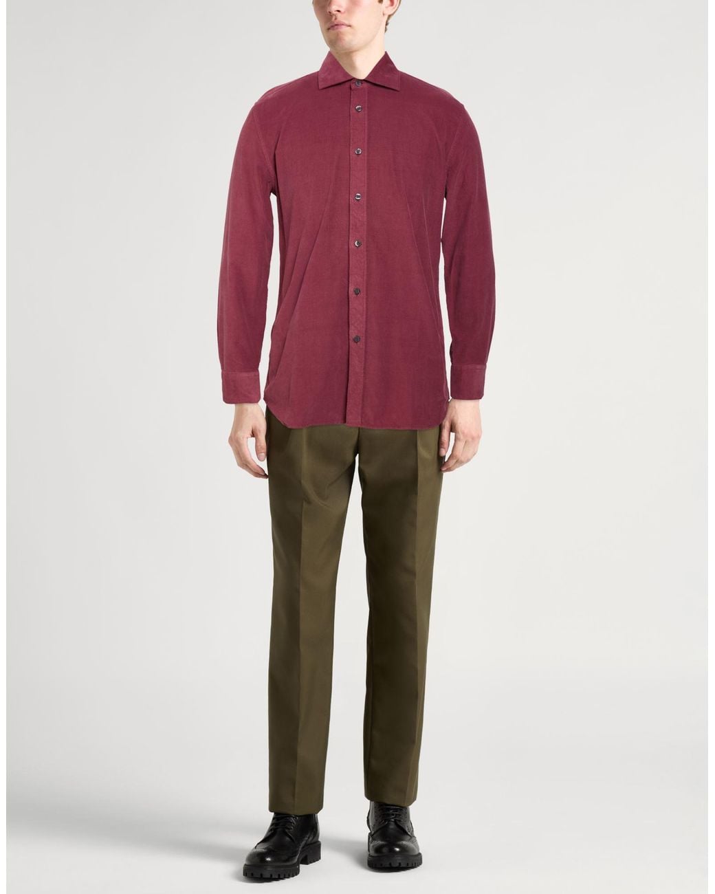 120% Lino Red Shirt for men
