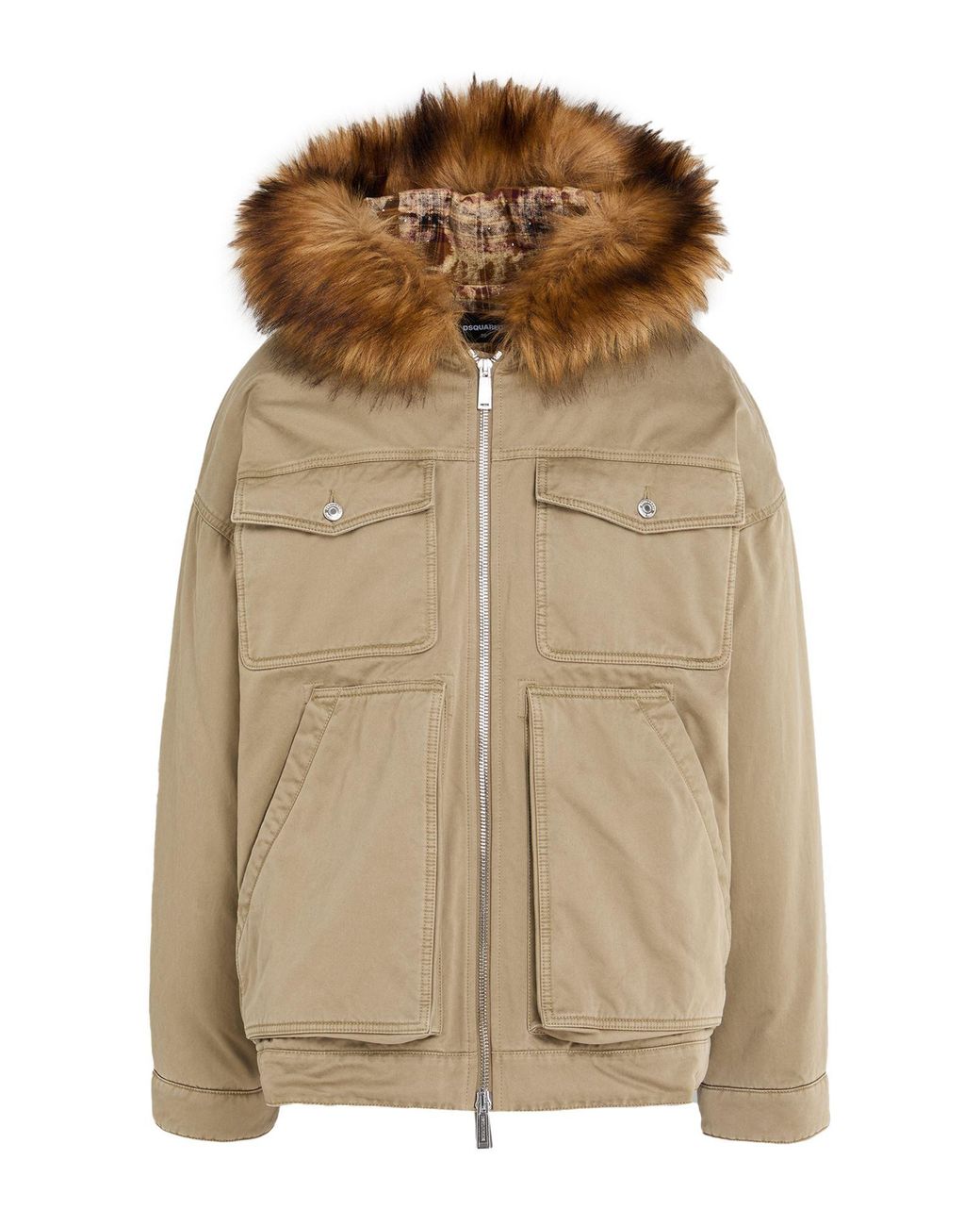 DSquared² Natural Khaki Jacket Cotton, Acrylic, Polyester, Modacrylic for men
