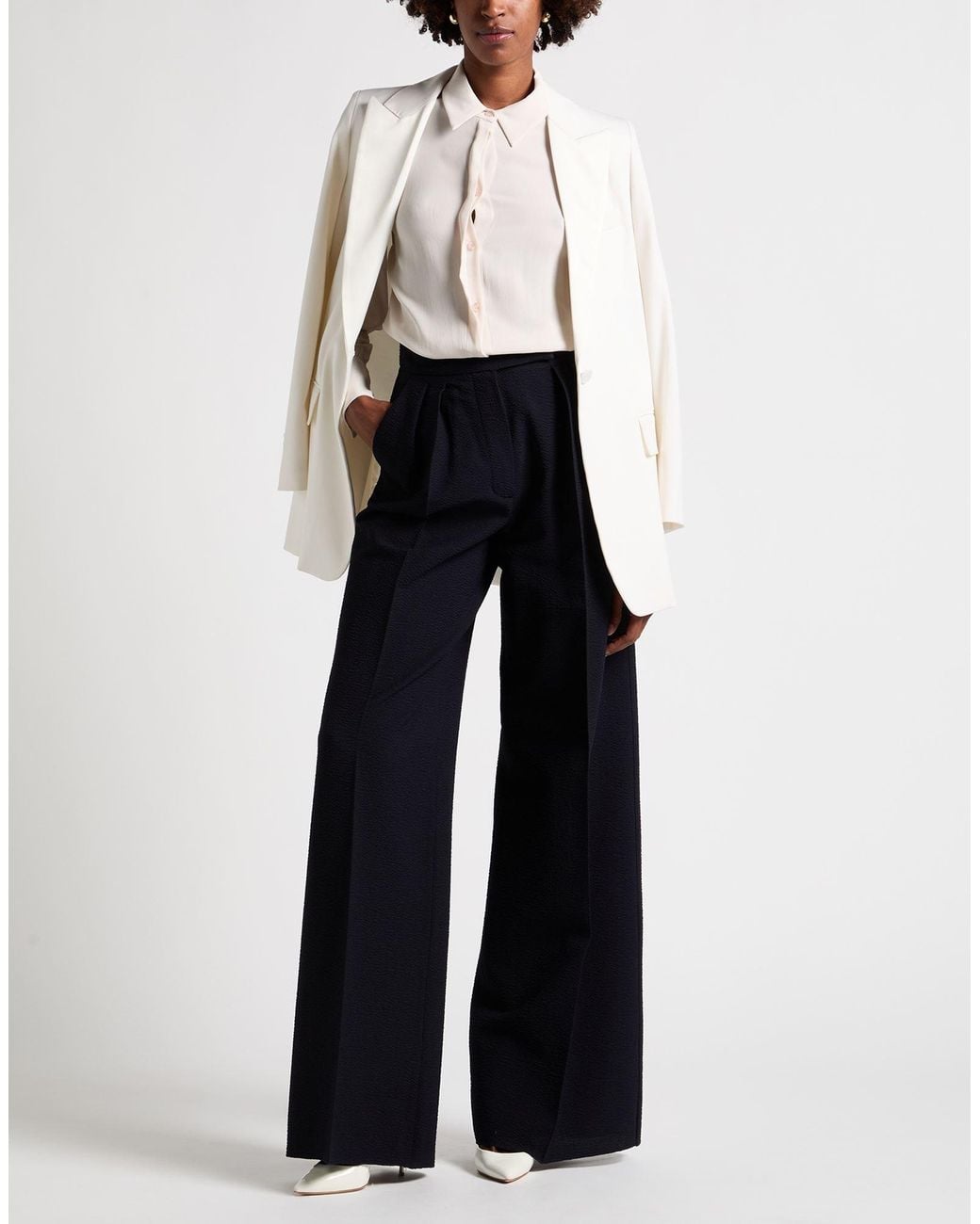 Max Mara Blue Pants Virgin Wool, Polyamide, Elastane