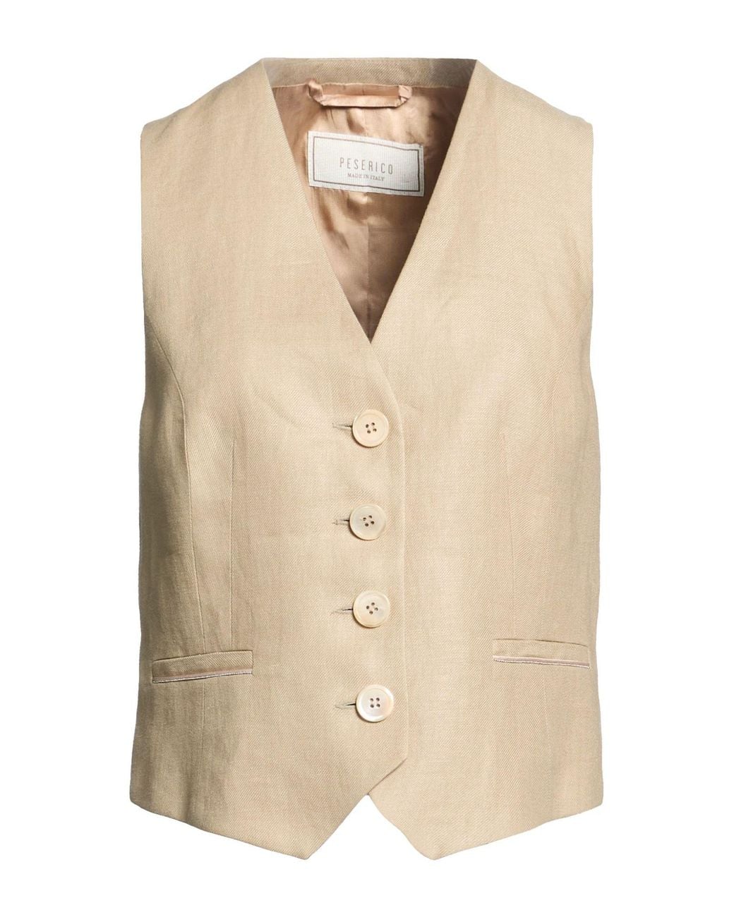 Peserico Natural Tailored Vest Linen
