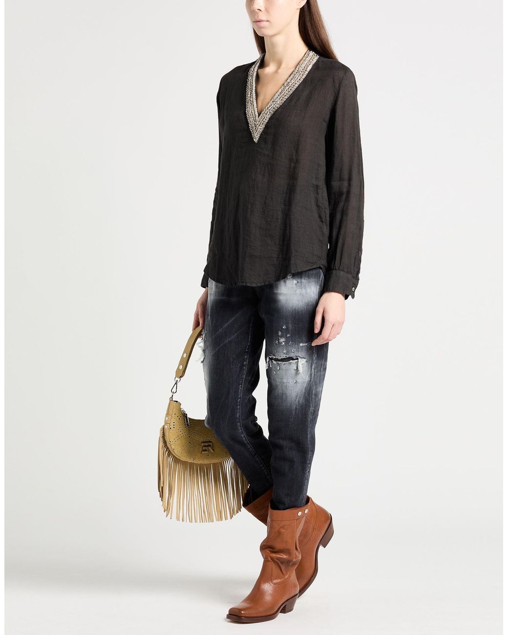 Top 120% Lino de color Black