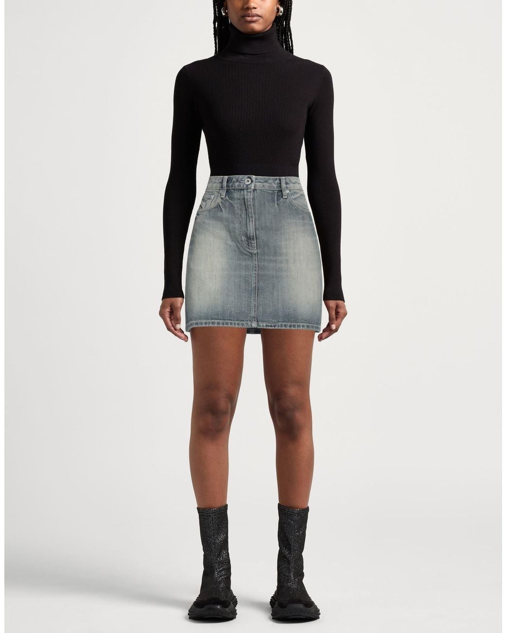 KENZO Gray Denim Skirt