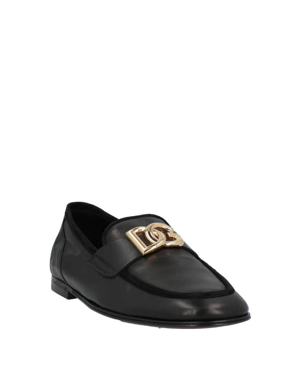 Calfskin Slippers di Dolce & Gabbana in Black da Uomo