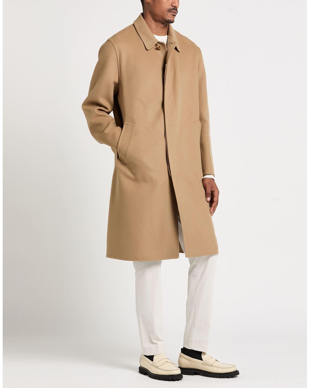 Lardini Natural Camel Coat Virgin Wool for men