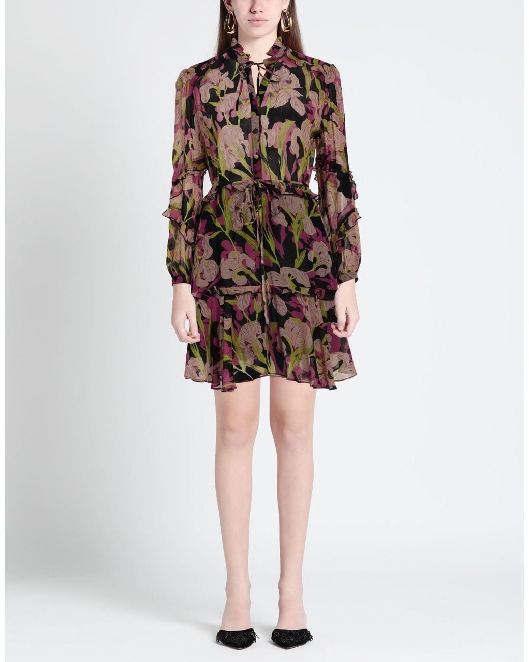 Pinko Brown Mini Dress Viscose
