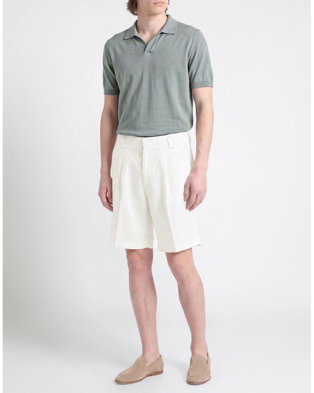 Costumein White Shorts & Bermuda Shorts Linen for men