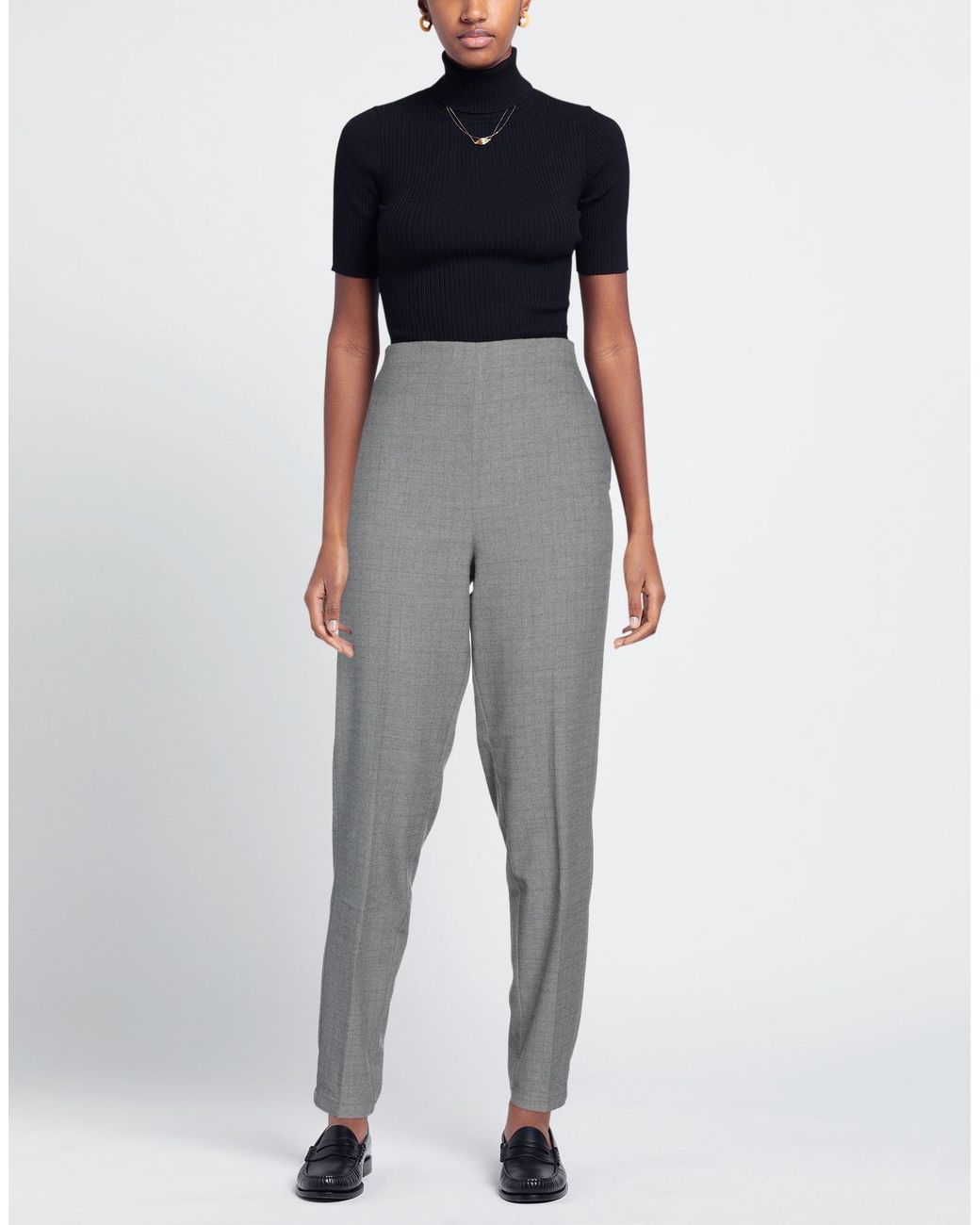 Marella Gray Pants Polyester, Viscose, Elastane