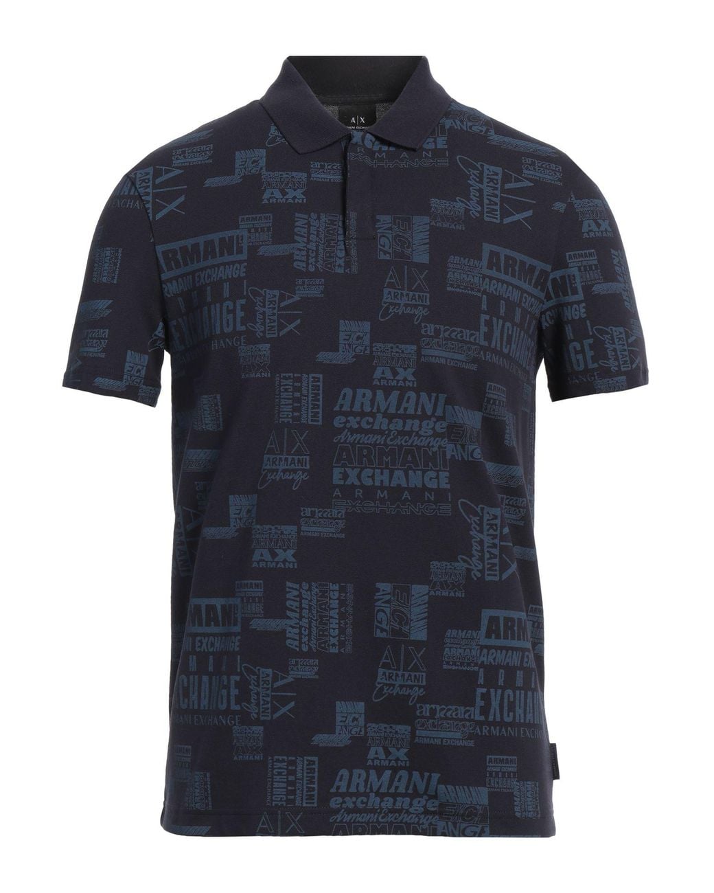 ARMANI EXCHANGE Blue Polo Shirt Cotton, Elastane for men
