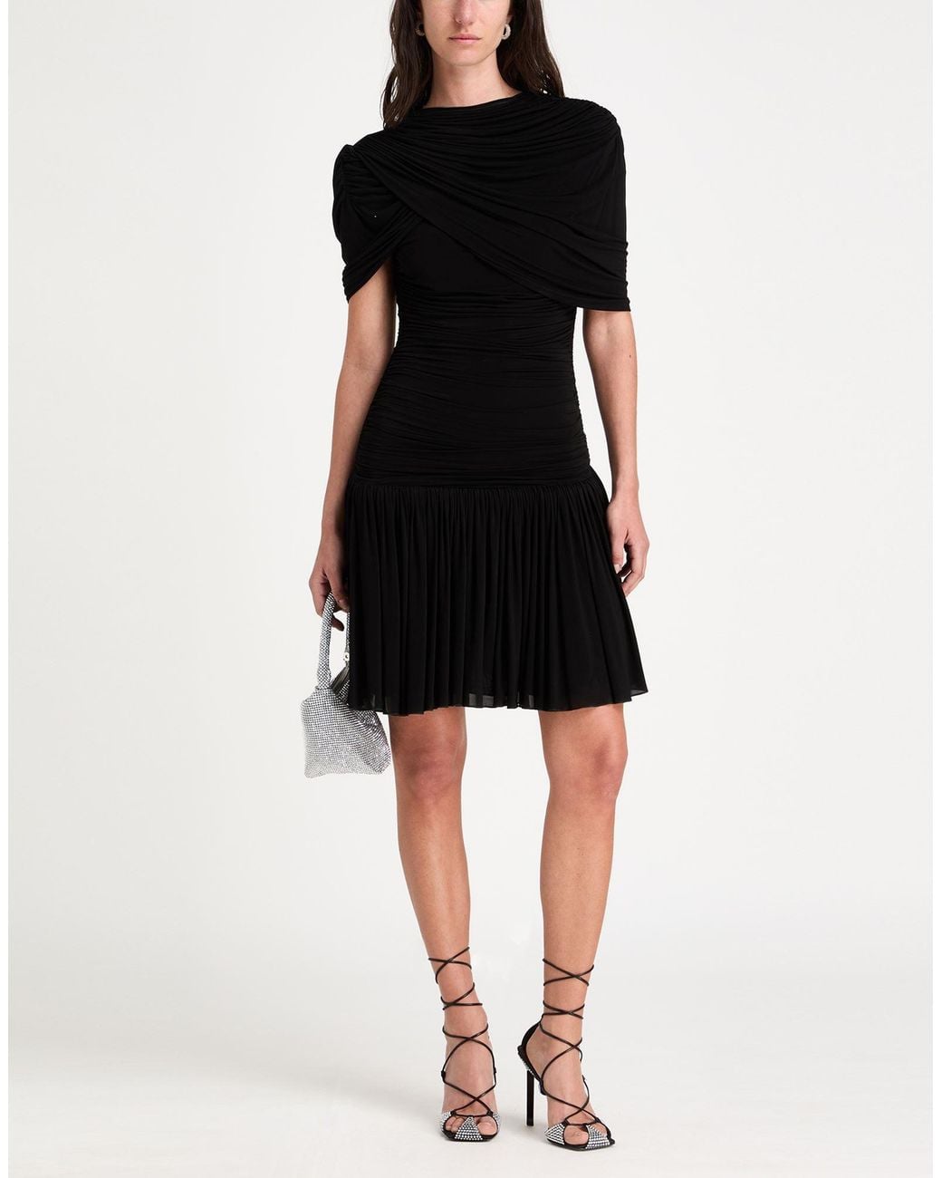 Magda Butrym Black Mini Dress Cupro, Elastane